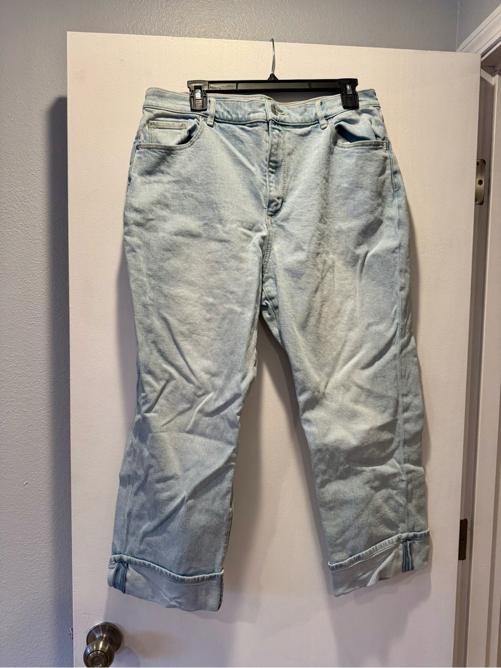 LOFT Light Blue Cropped Boyfriend Jeans
